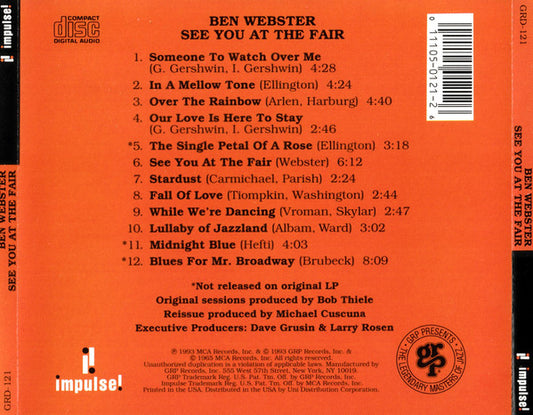 Ben Webster : See You At The Fair (CD, Album, RE, RM)