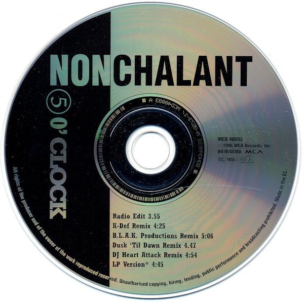 Nonchalant : 5 O'Clock (CD, Maxi)