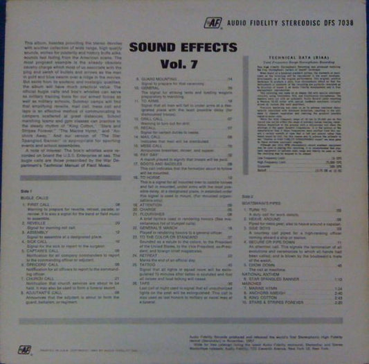Unknown Artist : Sound Effects, Volume 7 (LP)