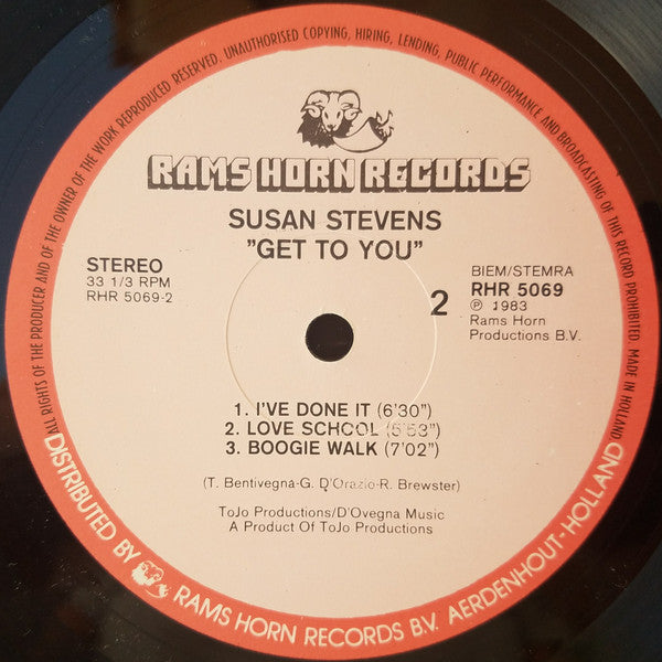 Susan Stevens : Get To You (LP, Album)