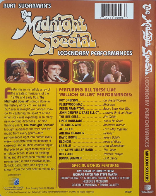 Various : The Midnight Special Legendary Performances (Million Sellers) (DVD-V, RE, RM, Multichannel, NTSC)