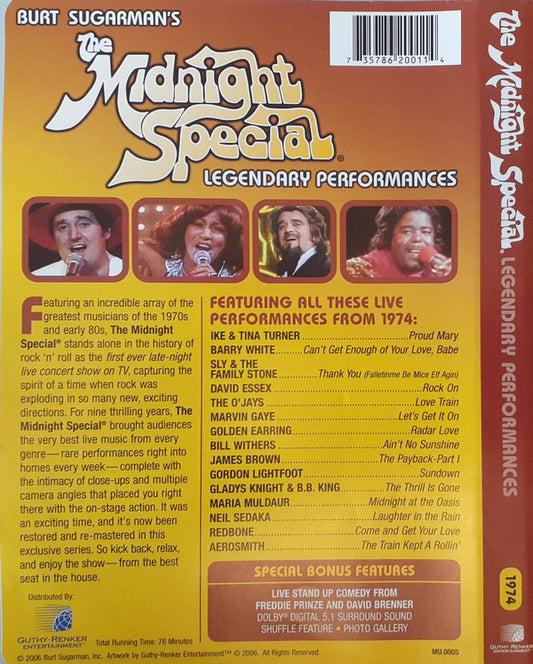 Various : Burt Sugarman's The Midnight Special: 1974 (DVD-V, RM, NTSC, Dol)