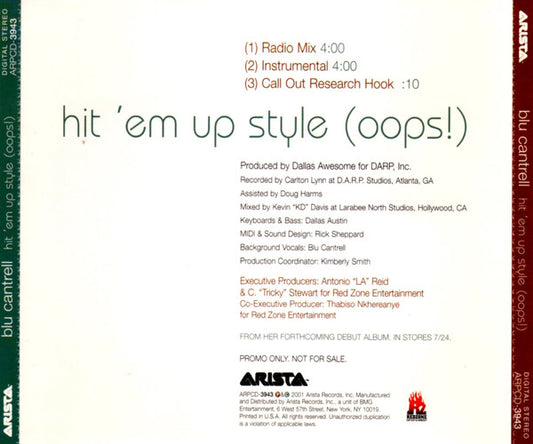 Blu Cantrell : Hit 'Em Up Style (Oops!) (CD, Single, Promo)