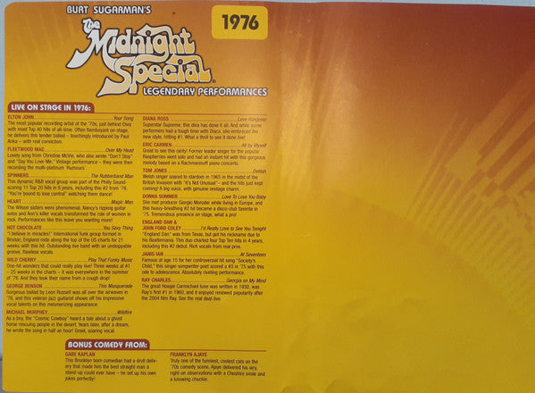 Various : Burt Sugarman's The Midnight Special: 1976 (DVD-V, RM, NTSC, Dol)