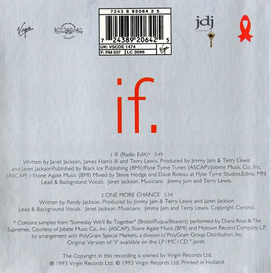 Janet Jackson : If (CD, Single, Car)