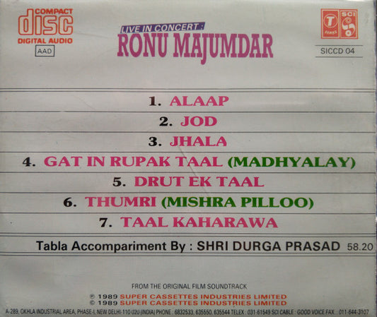 Ronu Majumdar : Live In Concert (CD)