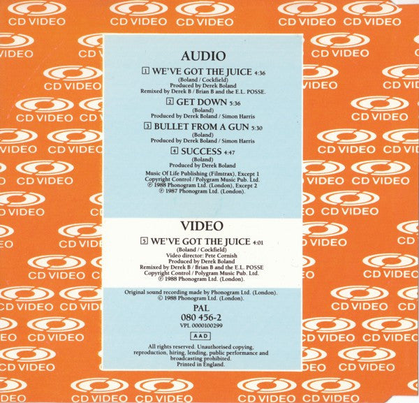 Derek B : We've Got The Juice (CDV, 5", Single, PAL)