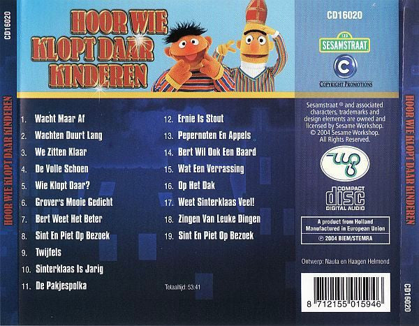 Bert & Ernie : Hoor Wie Klopt Daar Kinderen (CD, Album, Jew)
