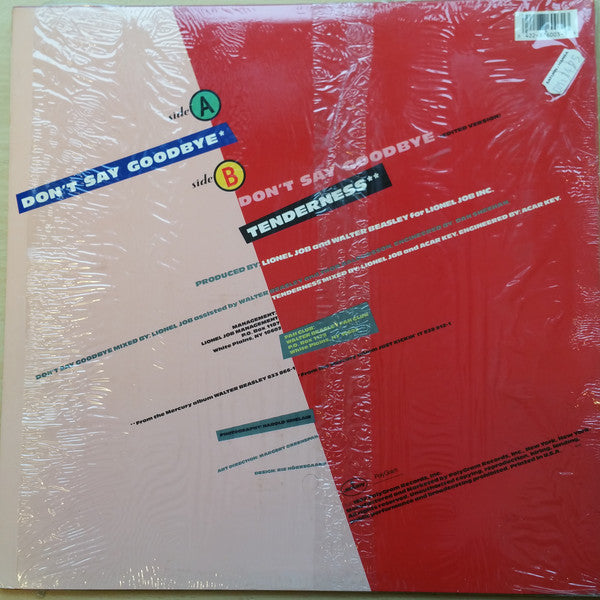 Walter Beasley : Don't Say Goodbye (12")