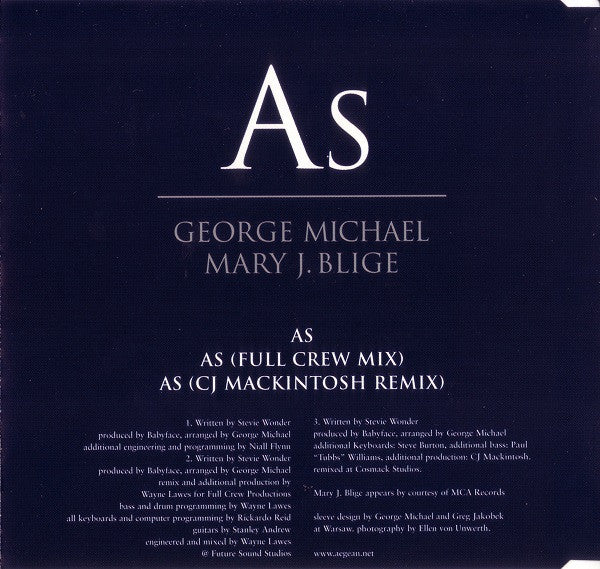 George Michael & Mary J. Blige : As (The Mixes) (CD, Maxi)