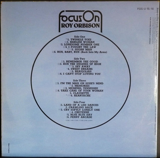Roy Orbison : Focus On Roy Orbison (2xLP, Comp, Mono, Gat)
