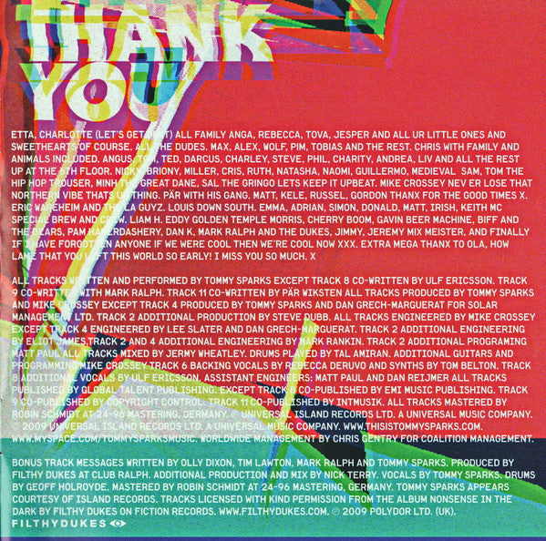 Tommy Sparks : Tommy Sparks (CD, Album)