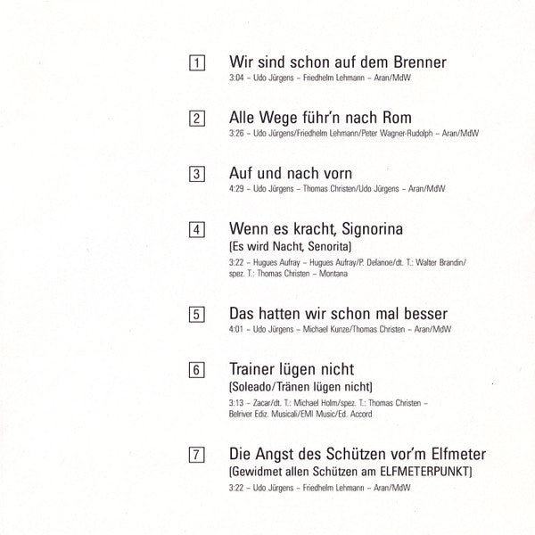 Udo Jürgens Und Die Fußball-Nationalmannschaft : Sempre Roma (CD, Album)