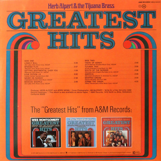Herb Alpert & The Tijuana Brass : Greatest Hits (LP, Comp)