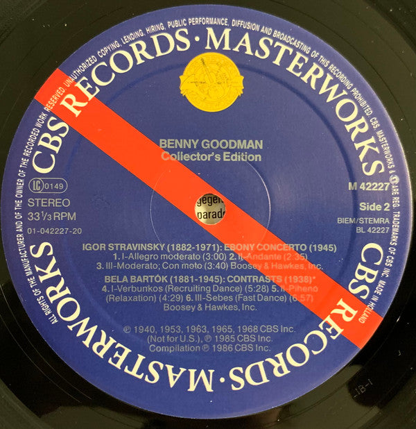 Benny Goodman - Béla Bartók / Leonard Bernstein / Aaron Copland / Igor Stravinsky : Collector's Edition (Compositions & Collaborations) (LP, Comp, Mono)