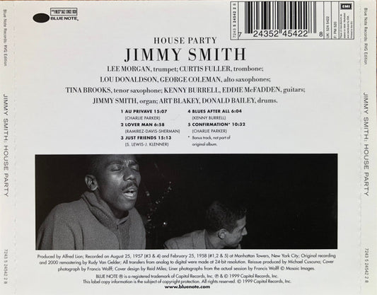 Jimmy Smith : House Party (CD, Album, RE, RM)