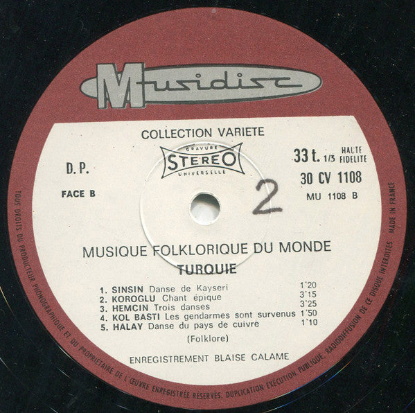 Blaise Calame : Turquie (LP, RE)