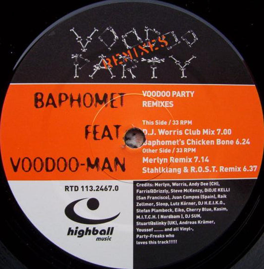 DJ Baphomet Feat. Voodoo-Man : Voodoo Party (Remixes) (12")