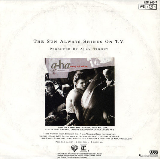 a-ha : The Sun Always Shines On T.V. (7", Single)