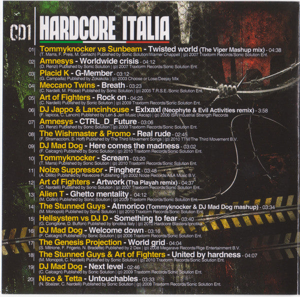 The Stunned Guys : Hardcore Italia Issue 01: Yesterday Today Tomorrow (2xCD, Mixed)