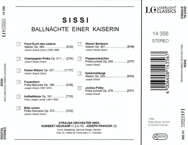 The Vienna Strauss Orchestra : Sissi - Ballnächte Einer Kaiserin (CD)