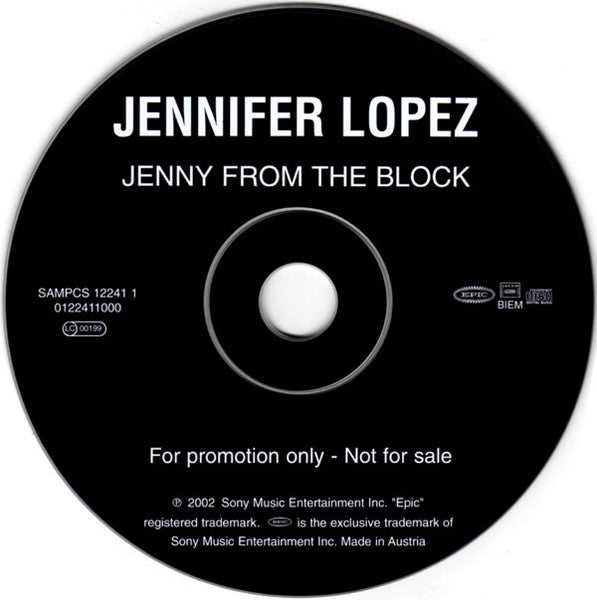 Jennifer Lopez : Jenny From The Block (CD, Single, Promo)