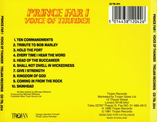 Prince Far I : Voice Of Thunder (CD, Album, RE)