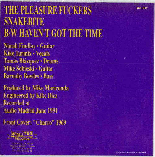The Pleasure Fuckers : Snakebite (7", Single)