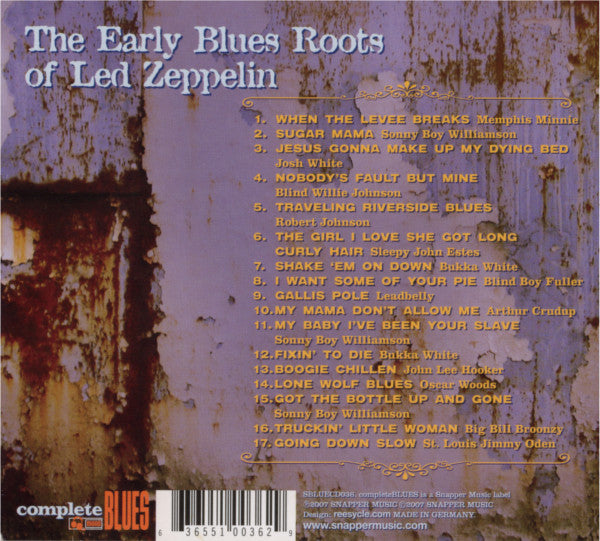 Various : The Early Blues Roots Of Led Zeppelin (The Original Classic Blues Songs Which Inspired Led Zeppelin) (CD, Comp)