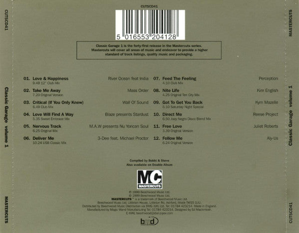 Various : Classic Garage Mastercuts Volume 1 (CD, Comp)