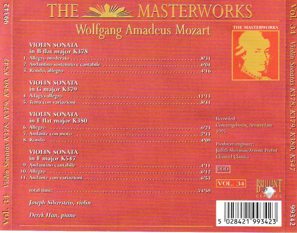 Wolfgang Amadeus Mozart, Joseph Silverstein, Derek Han : Violin Sonatas K378 / K379 / K380 / K547 (CD, Comp)