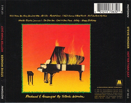 Stevie Wonder : Hotter Than July (CD, Album, RE, RM)