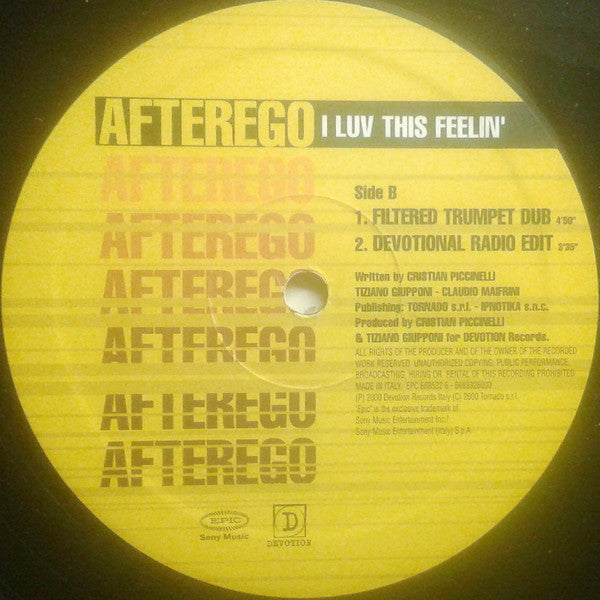 Afterego : I Luv This Feelin' (12")