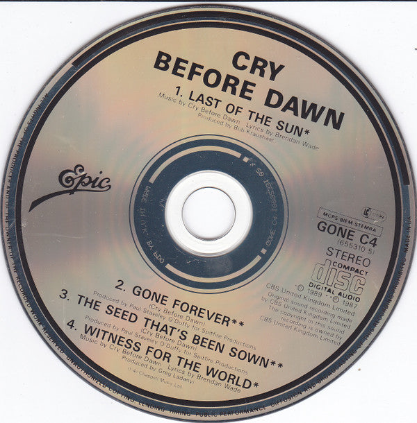 Cry Before Dawn : Limited Edition 4-Track E.P. (CD, EP, Ltd, Car)