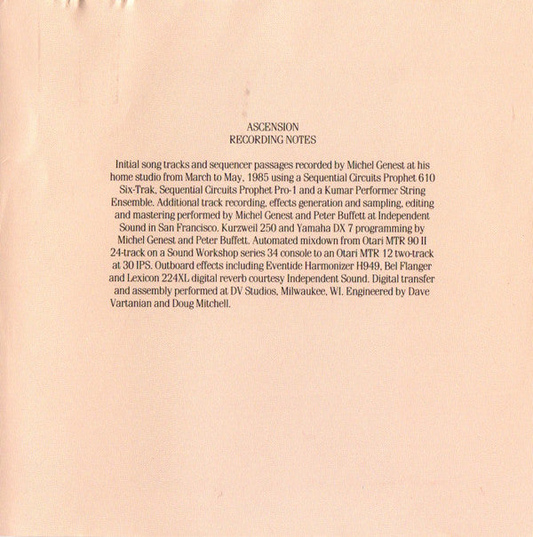 Michel Genest : Ascension (CD, Album)