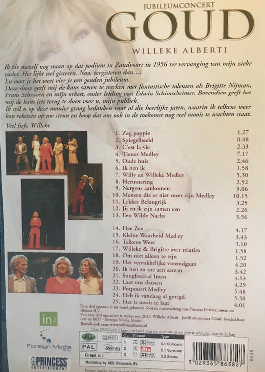 Willeke Alberti With Brigitte Nijman And Frans Schraven : Jubileumconcert Goud - Live In Carré (DVD)