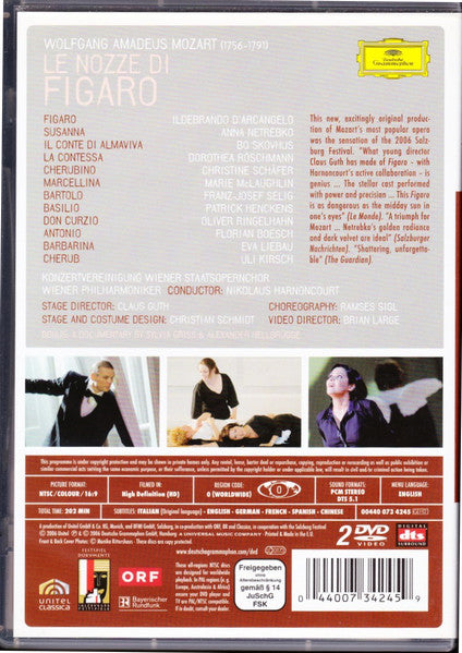 Wolfgang Amadeus Mozart : Le Nozze di Figaro (2xDVD-V, NTSC)