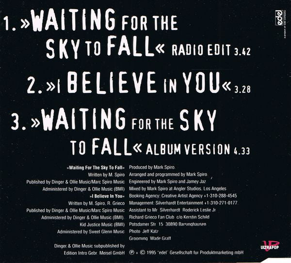 Richard Grieco : Waiting For The Sky To Fall (CD, Single)