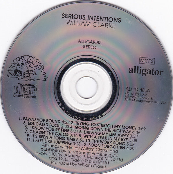 William Clarke : Serious Intentions (CD, Album)