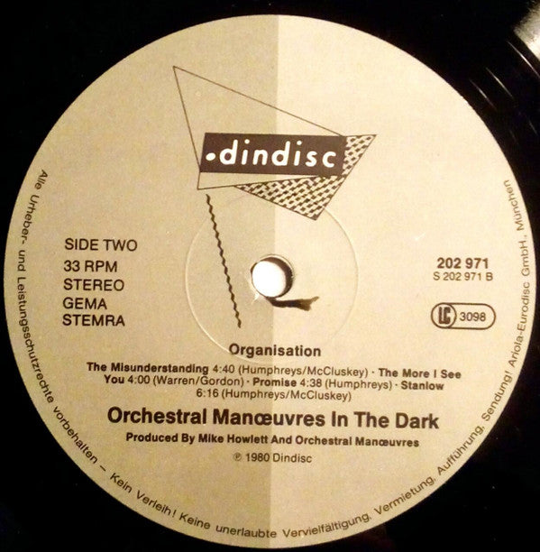 Orchestral Manoeuvres In The Dark : Organisation (LP, Album, RP)