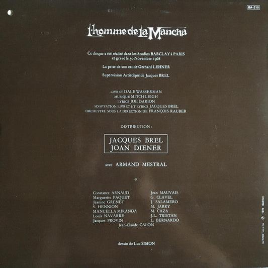Jacques Brel, Joan Diener : L'homme De La Mancha (LP, Album, RE)
