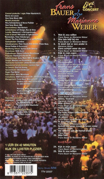 Frans Bauer & Marianne Weber : Live In Concert (VHS)