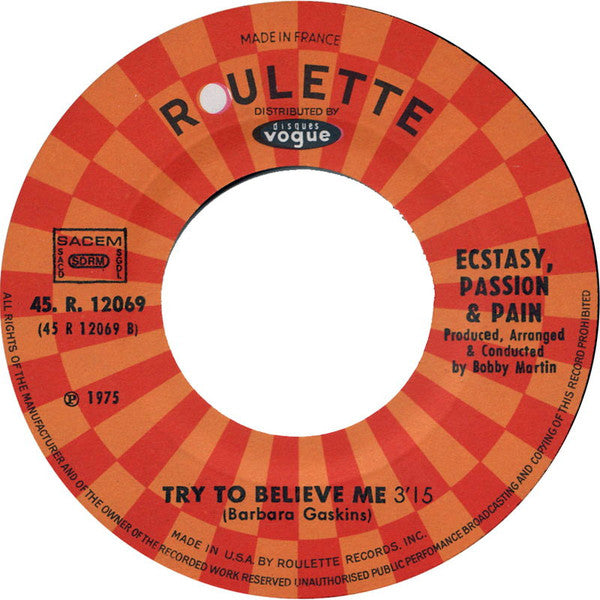 Ecstasy, Passion & Pain : One Beautiful Day (7")