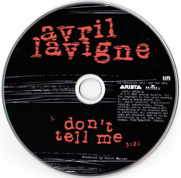 Avril Lavigne : Don't Tell Me (CD, Single, Promo)