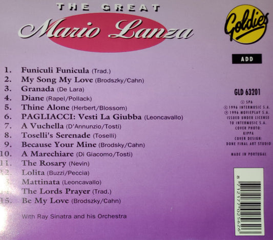 Mario Lanza With Ray Sinatra And His Orchestra : The Great (CD, Comp)