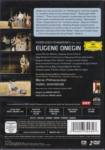 Pyotr Ilyich Tchaikovsky : Eugene Onegin (2xDVD-V, NTSC)