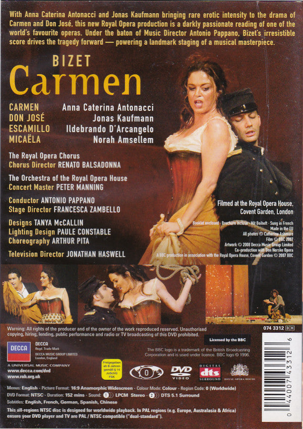 Georges Bizet / The Royal Opera Chorus*, The Orchestra Of The Royal Opera House* - Antonio Pappano : Carmen (DVD-V, Album, NTSC)