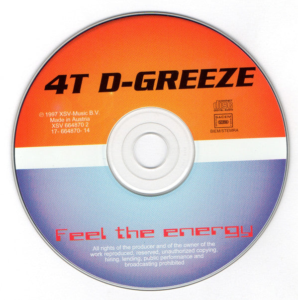 4T D-Greez : Feel The Energy (CD, Maxi)