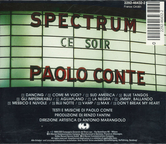 Paolo Conte : Live (CD, Album, RE, WME)