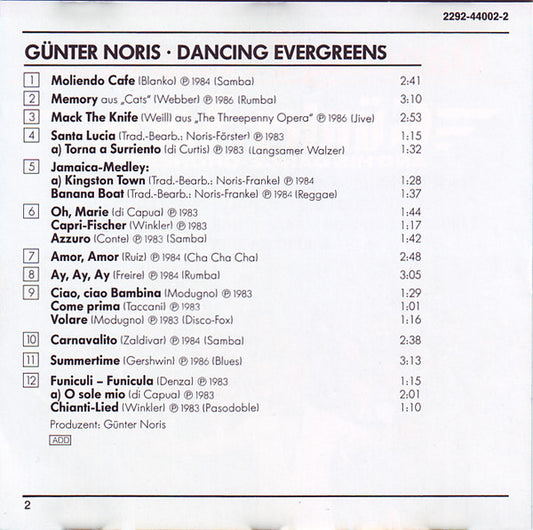 Günter Noris Und Sein Tanzorchester : Dancing Evergreens (CD, Comp)